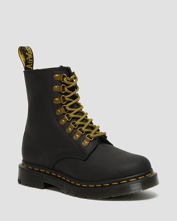 Botas de Invierno Dr Martens 1460 Pascal DM's Wintergrip Cuero Mujer Negros | MX 509BEX